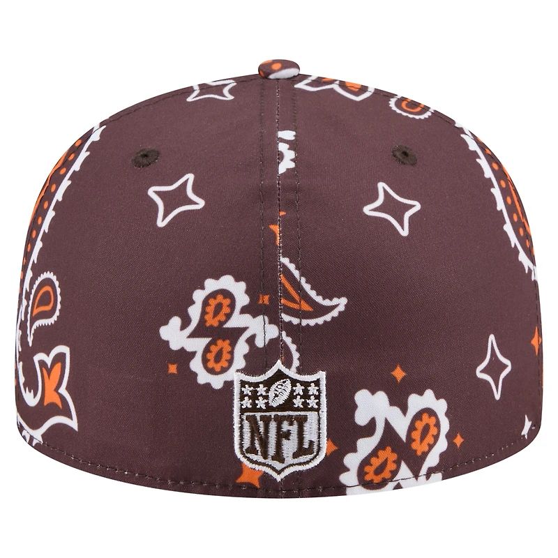 Casquette ajustée 59FIFTY marron à motif cachemire des Cleveland Browns de New Era pour homme