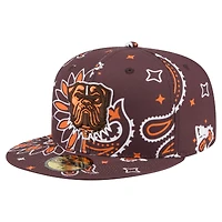 Casquette ajustée 59FIFTY marron à motif cachemire des Cleveland Browns de New Era pour homme
