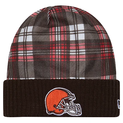 Men's New Era  Brown Cleveland Browns Sideline Statement Cuffed Knit Hat