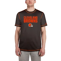 T-shirt New Era marron Cleveland Browns Third Down à imprimé en relief pour homme