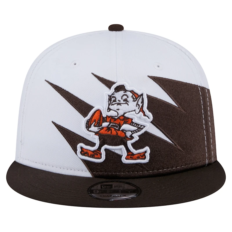 Men's New Era Brown Cleveland Browns Throwback Jagged 9FiFTY Snapback Hat
