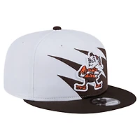 Men's New Era Brown Cleveland Browns Throwback Jagged 9FiFTY Snapback Hat