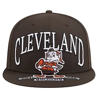 Casquette ajustée surdimensionnée 59FIFTY marron des Cleveland Browns de New Era pour homme