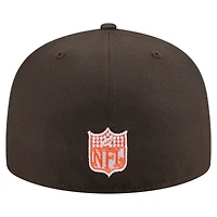 Casquette ajustée surdimensionnée 59FIFTY marron des Cleveland Browns de New Era pour homme
