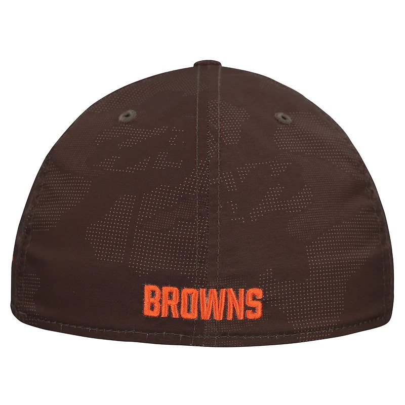 Men's New Era Brown Cleveland Browns Tonal Camo 39THIRTY Stretch Fit Hat