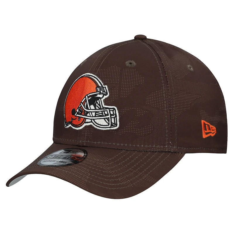 Men's New Era Brown Cleveland Browns Tonal Camo 39THIRTY Stretch Fit Hat