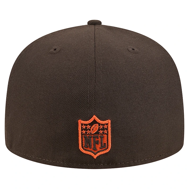 Men's New Era Brown Cleveland Browns Tri-Hit 59FIFTY Fitted Hat