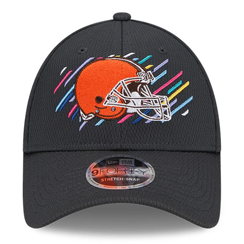 Casquette ajustable 9FORTY pour homme New Era Charcoal Cleveland Browns 2021 NFL Crucial Catch
