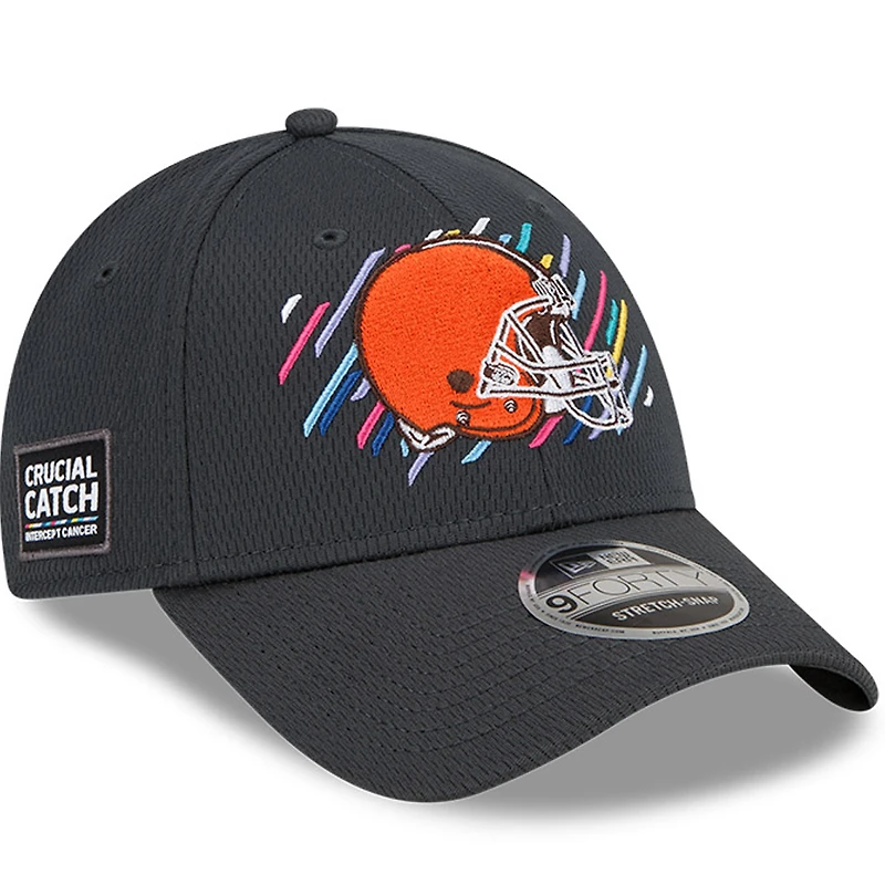 Casquette ajustable 9FORTY pour homme New Era Charcoal Cleveland Browns 2021 NFL Crucial Catch