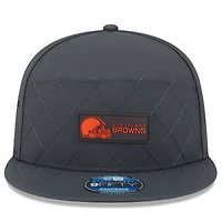 Casquette Snapback 9FIFTY à panneau fendu pour temps froid New Era anthracite Cleveland Browns 2025
