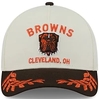 Men's New Era Cream/Brown Cleveland Browns 2025 NFL Draft 9FORTY M-Crown A-Frame Adjustable Hat