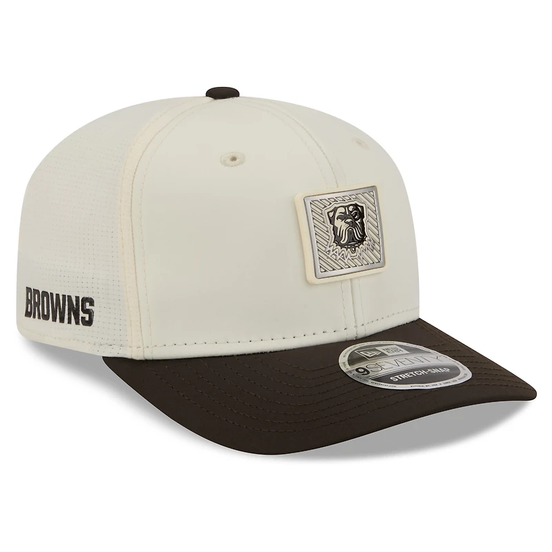 Men's New Era Cream/Brown Cleveland Browns 2026 NFL Training Camp 9SEVENTY Adjustable Hat
