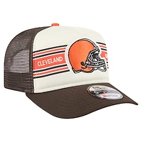 Casquette snapback New Era 9FIFTY Trucker à motif bannière des Cleveland Browns, crème/marron, pour homme