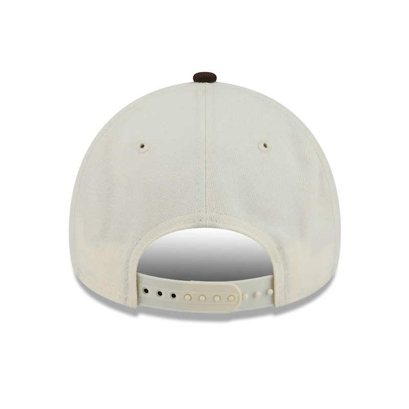 Men's New Era Cream/Brown Cleveland Browns Pumpkin Spice A-Frame 9FORTY Adjustable Hat