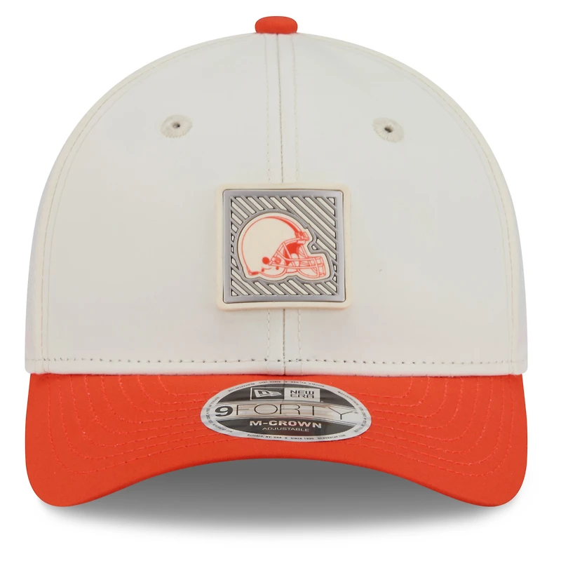 Men's New Era Cream/Orange Cleveland Browns 2026 NFL Training Camp 9FORTY Adjustable Hat