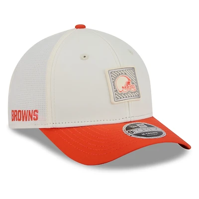 Men's New Era Cream/Orange Cleveland Browns 2026 NFL Training Camp 9FORTY Adjustable Hat
