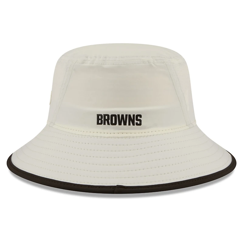 Men's New Era Cream Cleveland Browns 2026 NFL Training Camp Sport Bucket Hat