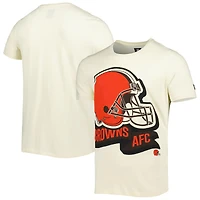 Men's New Era Cream Cleveland Browns Sideline Chrome T-Shirt