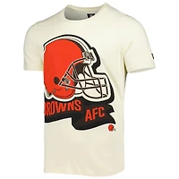Men's New Era Cream Cleveland Browns Sideline Chrome T-Shirt