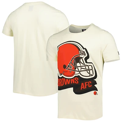 Men's New Era Cream Cleveland Browns Sideline Chrome T-Shirt