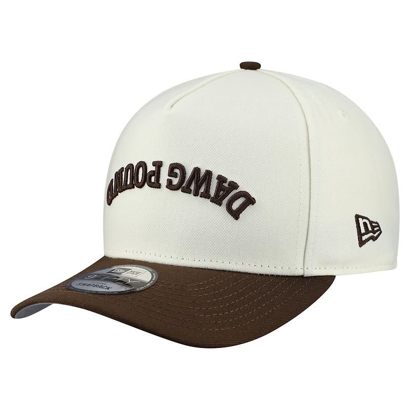 Men's New Era Cream Cleveland Browns Upside Down 9FIFTY A-Frame Snapback Hat