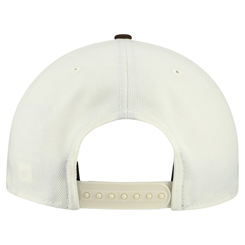 Men's New Era Cream Cleveland Browns Upside Down 9FIFTY A-Frame Snapback Hat