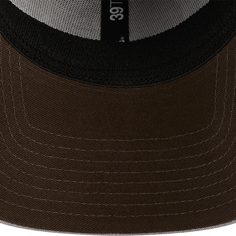 Men's New Era Gray/Brown Cleveland Browns  Pipe 39THIRTY Flex Hat