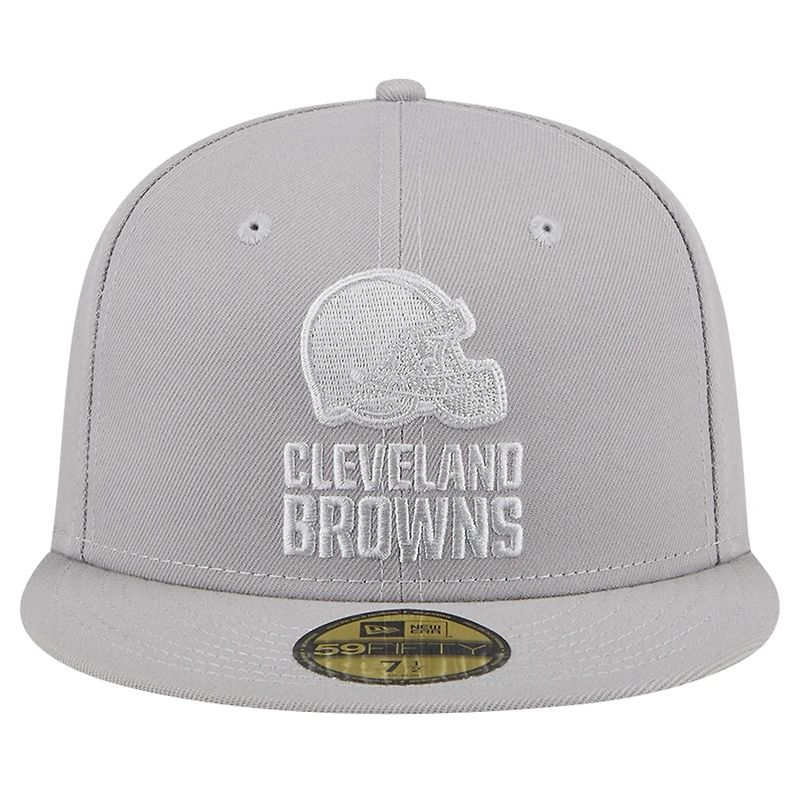 Casquette ajustée 59FIFTY New Era pour hommes des Cleveland Browns Color Pack, gris