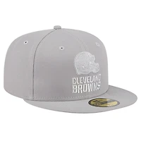 Casquette ajustée 59FIFTY New Era pour hommes des Cleveland Browns Color Pack, gris