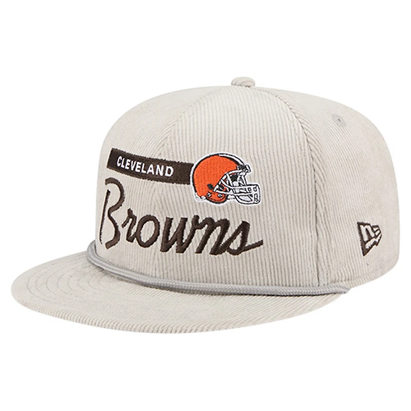 Men's New Era Gray Cleveland Browns Cord Rope Corduroy 9FIFTY Snapback Hat