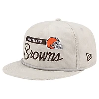 Men's New Era Gray Cleveland Browns Cord Rope Corduroy 9FIFTY Snapback Hat