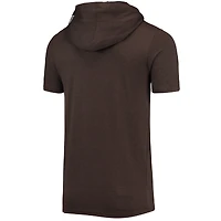 T-shirt à capuche brossé pour homme Cleveland Browns Team New Era Heathered Brown