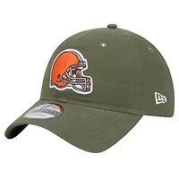 Men's New Era Olive Cleveland Browns Main 9TWENTY Adjustable Hat