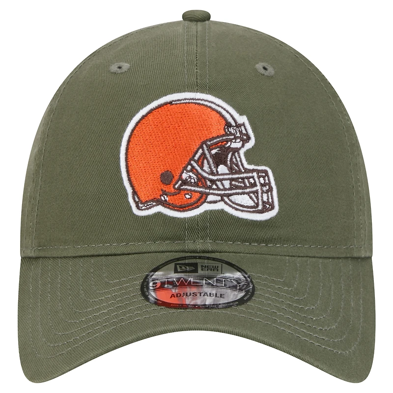 Men's New Era Olive Cleveland Browns Main 9TWENTY Adjustable Hat