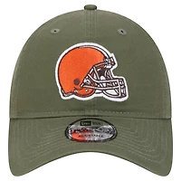 Men's New Era Olive Cleveland Browns Main 9TWENTY Adjustable Hat