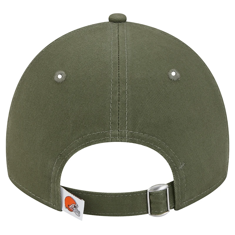 Men's New Era Olive Cleveland Browns Main 9TWENTY Adjustable Hat