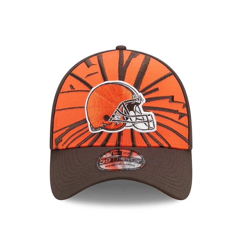 Casquette Flex Shattered 39THIRTY des Cleveland Browns New Era pour homme, orange/marron