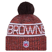 Bonnet d'hiver à revers New Era orange Cleveland Browns 2025 avec pompon