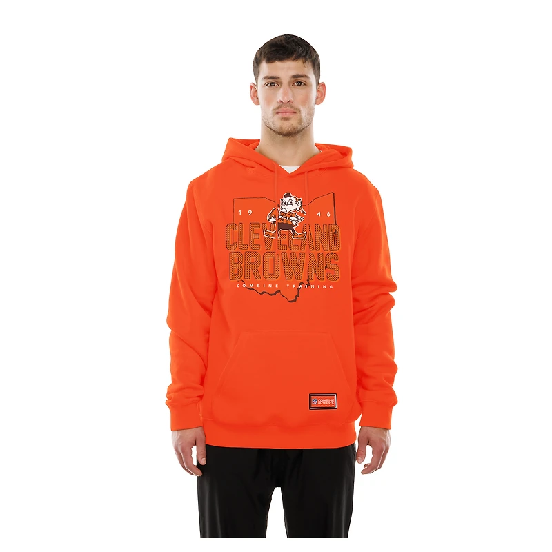 Men's New Era Orange Cleveland Browns Combine Authentic Local State Throwback Hoodie