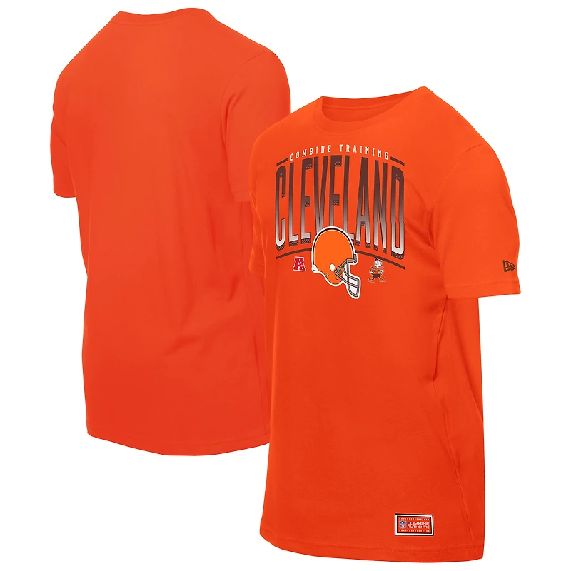 T-shirt d'entraînement authentique orange New Era Cleveland Browns Combine pour homme