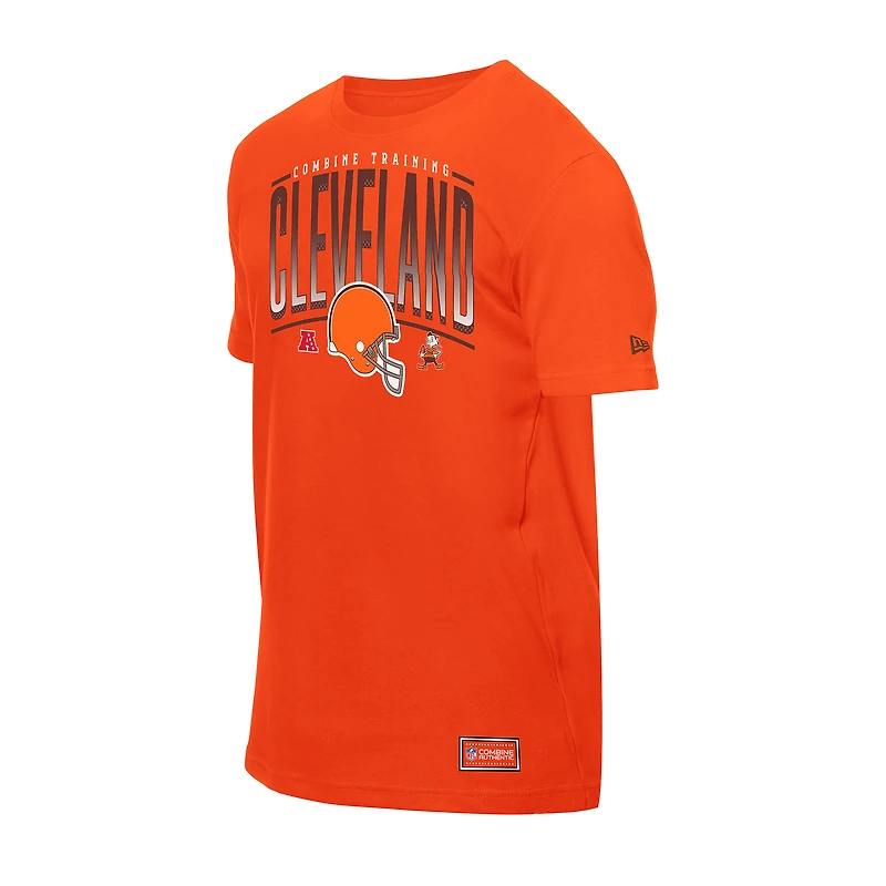 T-shirt d'entraînement authentique orange New Era Cleveland Browns Combine pour homme