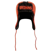 Casquette en tricot orange Cleveland Browns Helmet Head Trapper de New Era pour homme