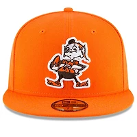 Men's New Era Orange Cleveland Browns Omaha  Brownie The Elf Throwback 59FIFTY Fitted Hat