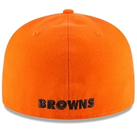 Men's New Era Orange Cleveland Browns Omaha  Brownie The Elf Throwback 59FIFTY Fitted Hat
