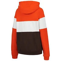 Sweat à capuche contrasté orange Cleveland Browns Throwback New Era pour homme