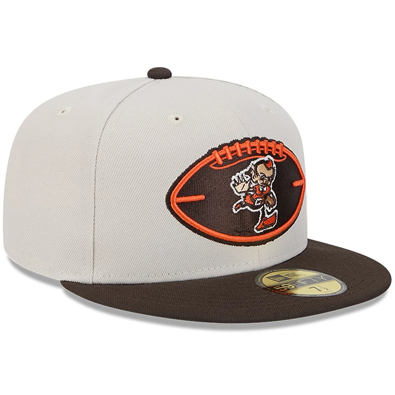 Casquette ajustée 59FIFTY historique Stone/Cleveland Browns 2024 Sideline New Era pour hommes