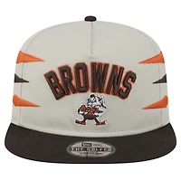 Casquette de golf athlétique à visière snapback Cleveland Browns de New Era pour homme, couleur pierre/marron