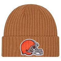 Bonnet tricoté à revers Cleveland Browns Color Pack pour homme New Era Tan