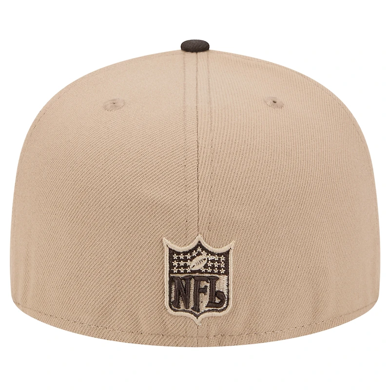 Men's New Era Tan Cleveland Browns  Throwback Logo Main 59FIFTY Fitted Hat