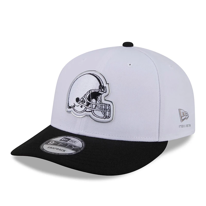 Men's New Era White/Black Cleveland Browns 2026 NFL Draft Pre-Curved 9FIFTY Snapback Hat